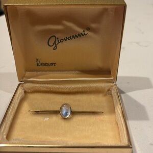 Edwardian 10K Ceylon Blue Moonstone Brooch/Pin